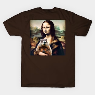 Mona Lisa Groundhog Day Embrace T-Shirt